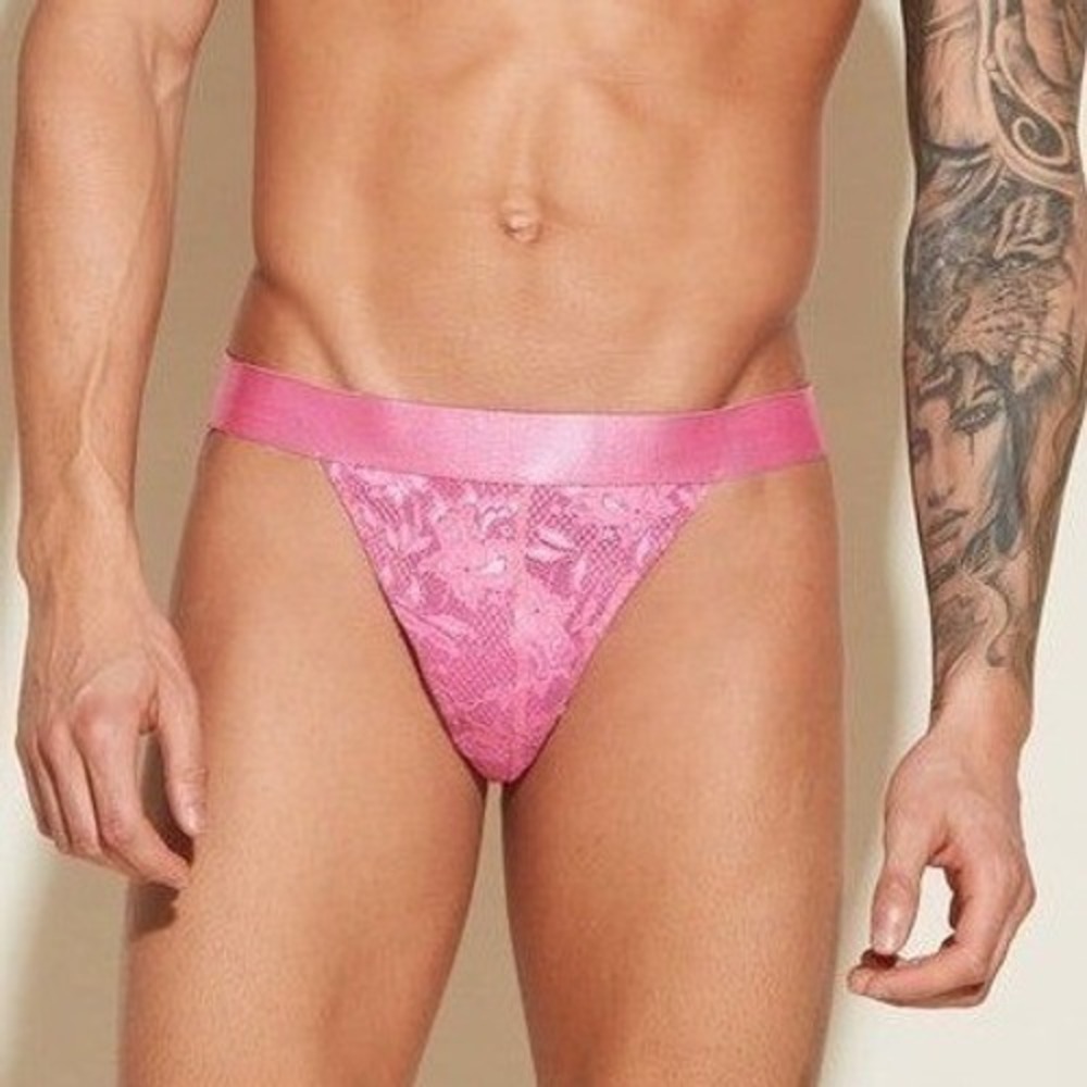 Cosabella Never Say Never Men's Lace Brief Hot Pink Floral Low Rise‎ Underwear